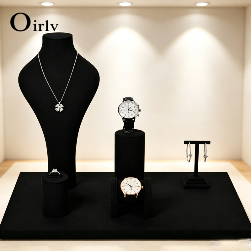 Jewelry And Watches Stores - Oirlv Czarny Zestaw Ekspozycyjny na Biżuterię