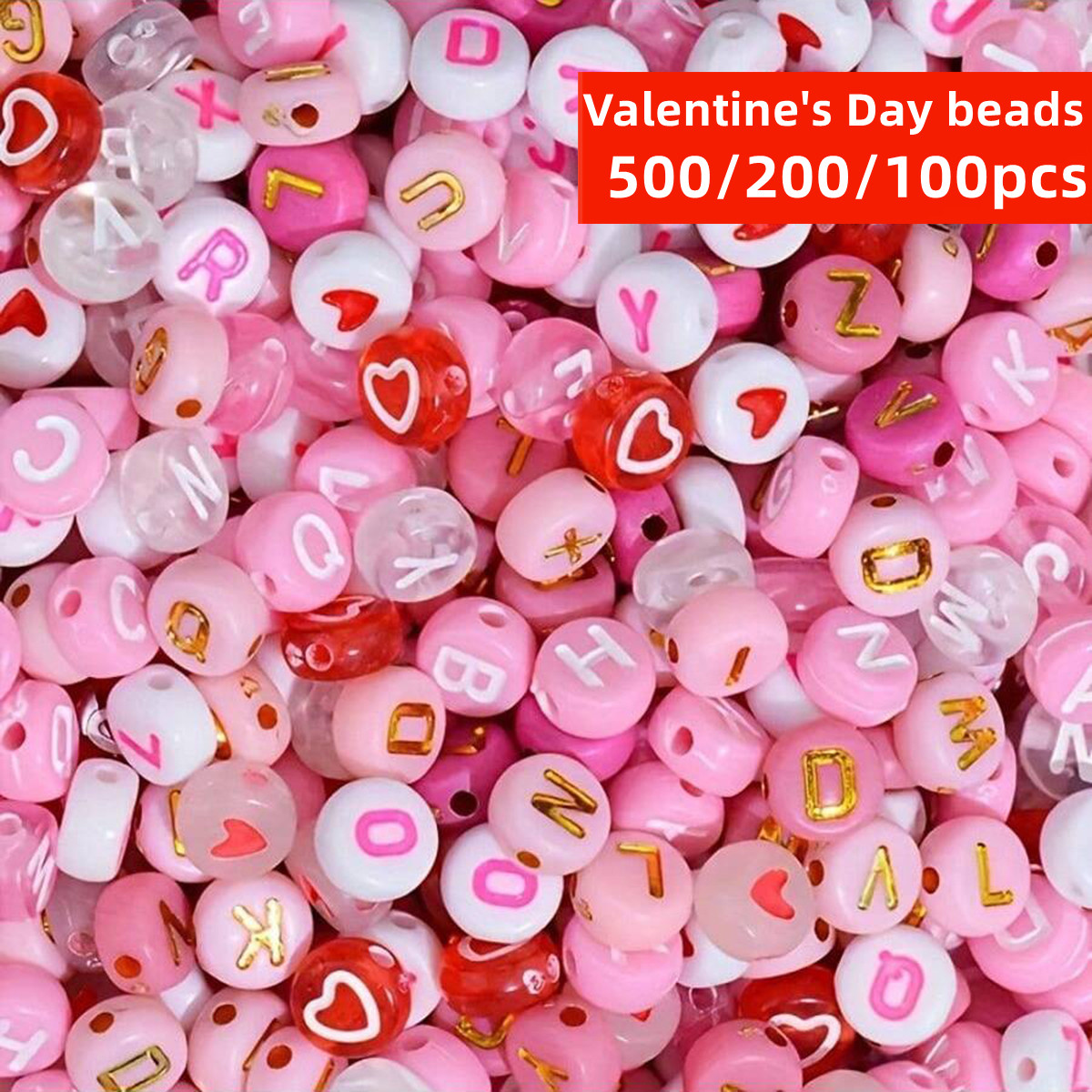 Jewelry Quotes - 500/200/100 szt. 7mm, losowy styl, różowy,