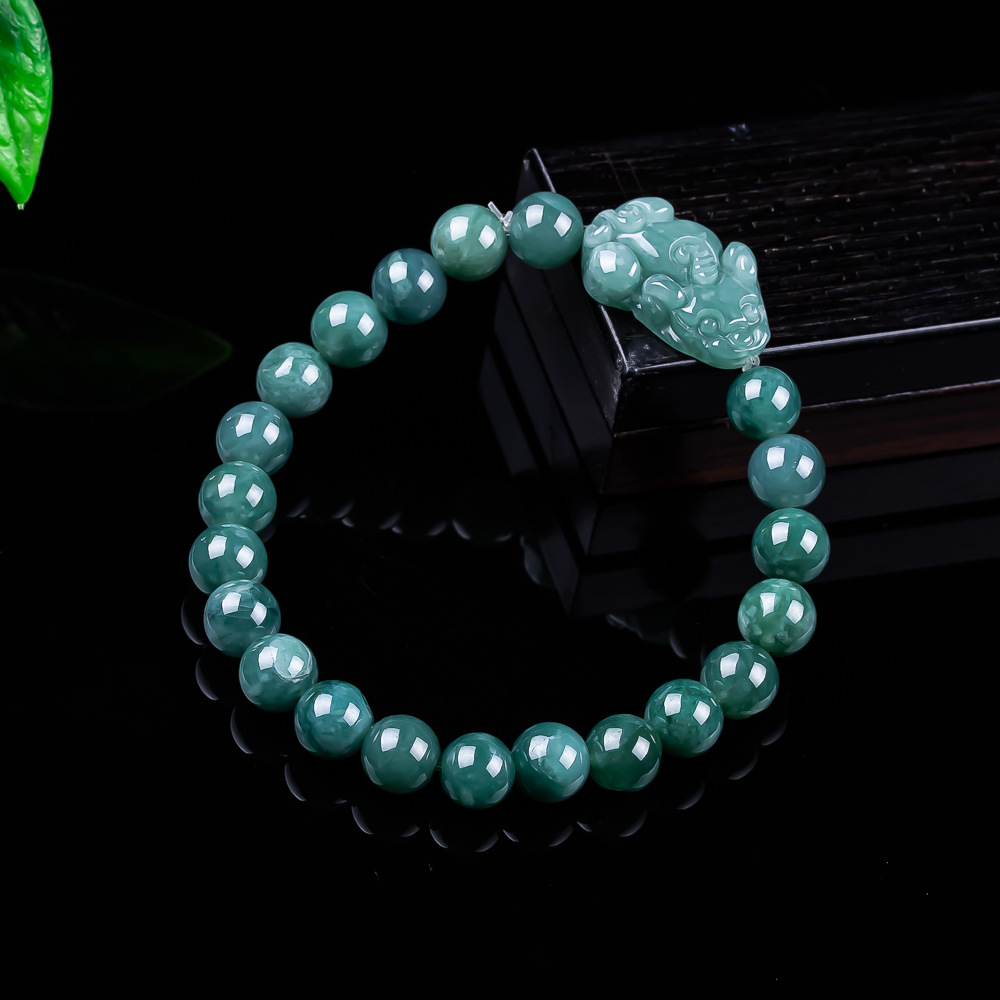 Jewelry & Watches Review - Naturalna bramka z jadeitu birmańskiego Pixiu,