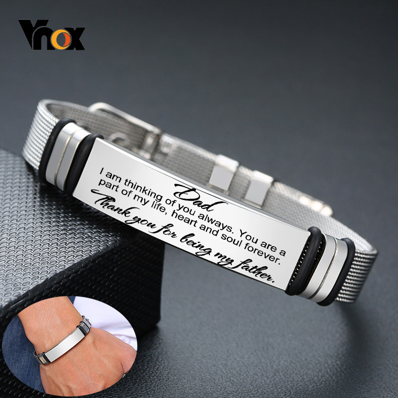 Jewelry Watches For Men - Vnox Męskie bransoletki ze stali nierdzewnej