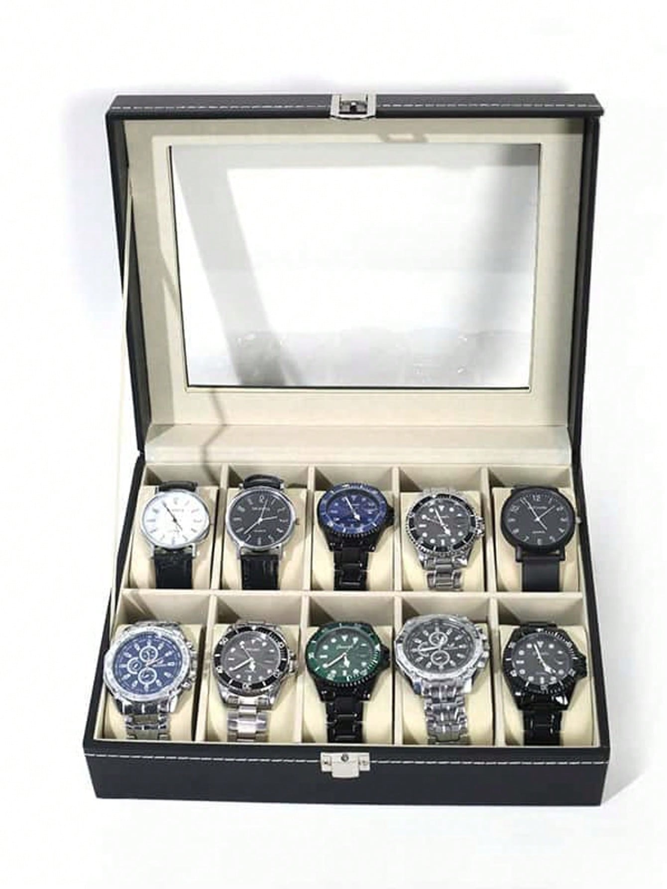 Jewelry Watches For Men - Skórzane pudełko na zegarki z zamkiem,