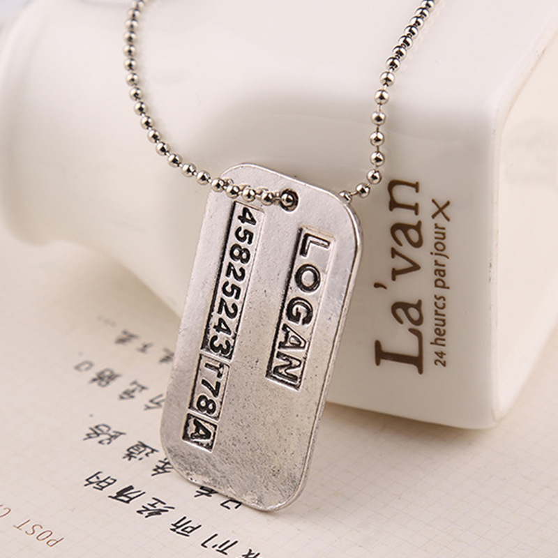 Mens Dog Tag Necklace - X mężczyźni naszyjnik Logan Hugh Jackman