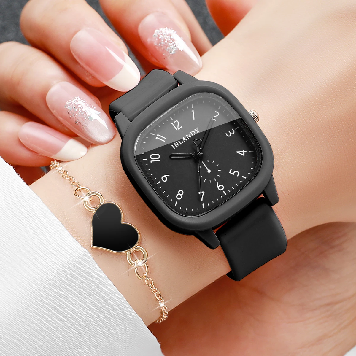4 sztuki: modny, kwadratowy ze – Jewelry Watches For Women recenzja i cena