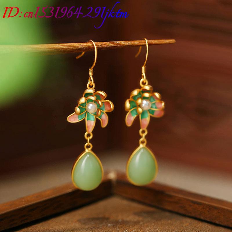 Zielone, naturalne kolczyki w  – Drop Earrings recenzja i cena