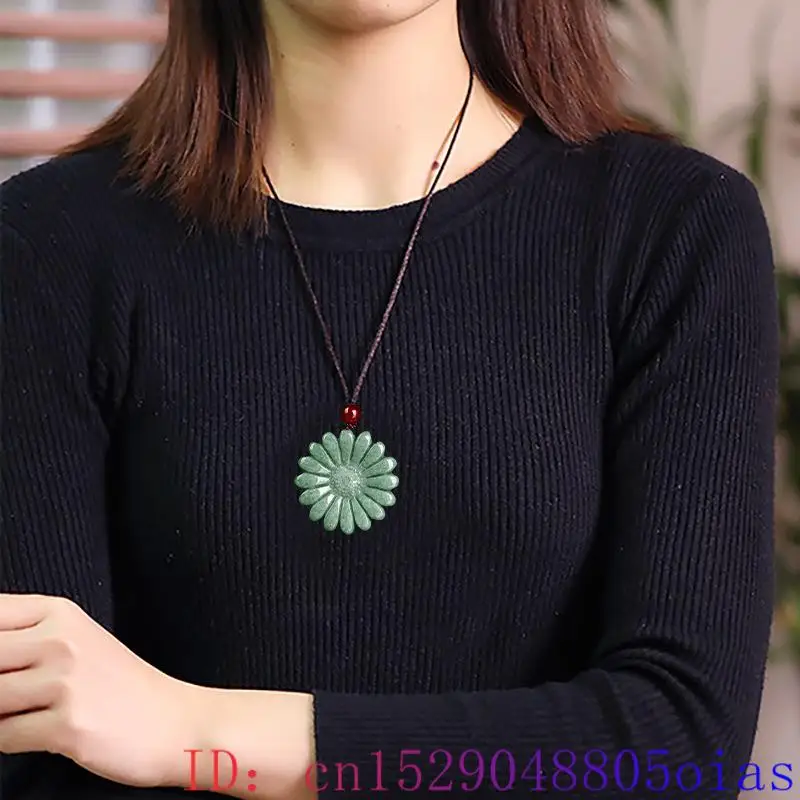Zielony jadeit słonecznik wisi – Jewelry & Watches Review recenzja i cena