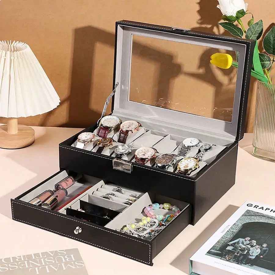 Pudełko na 12 zegarków z szufl – Jewelry Watches & Accessories recenzja i cena