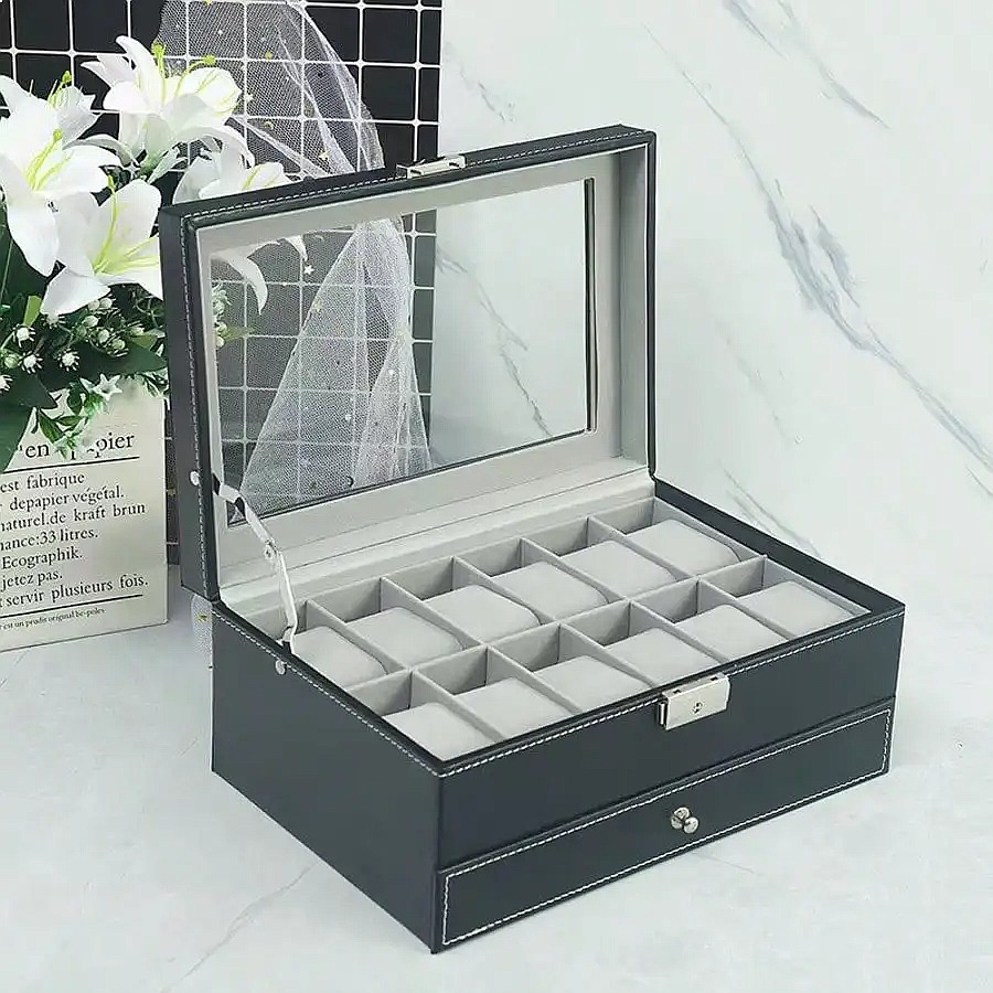 Pudełko na 12 zegarków z szufl – Jewelry Watches & Accessories recenzja i cena