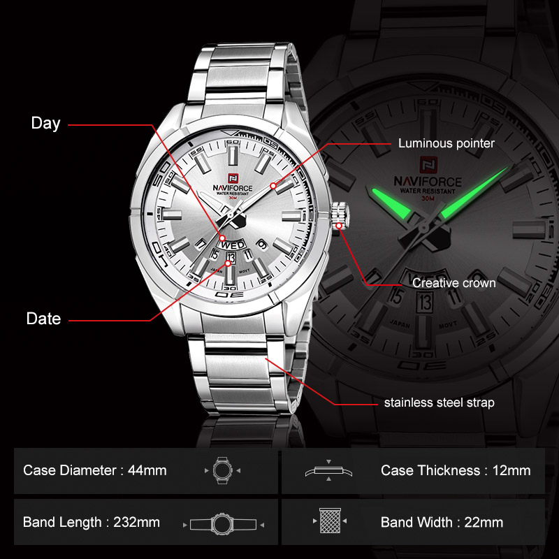 Zegarki męskie marki NAVIFORCE – Jewelry Inspired Watches recenzja i cena