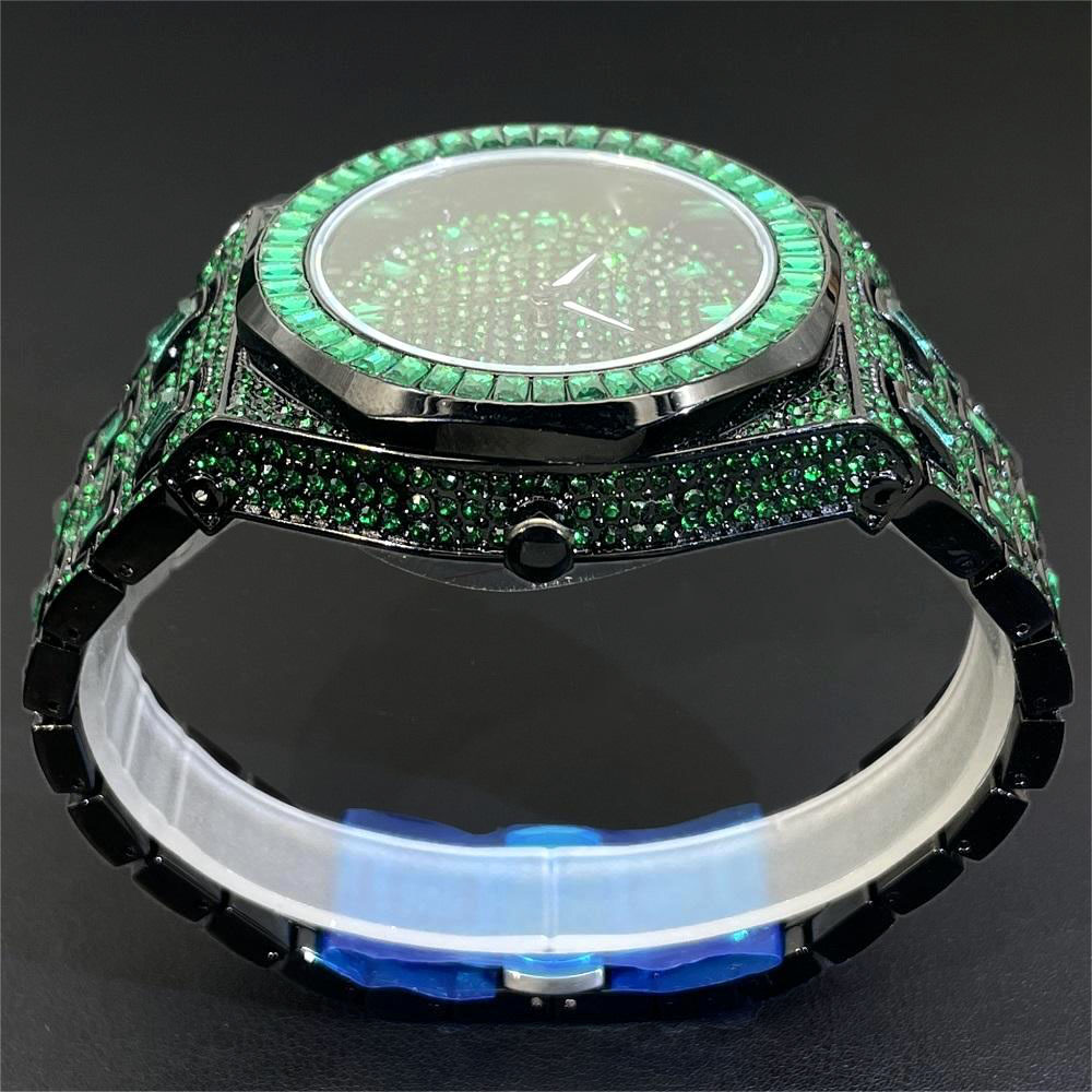 2024 Hip Hop Zielony Diamentow – Jewelry Watches For Men recenzja i cena