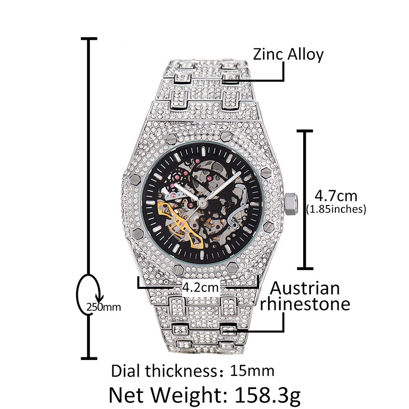 Zegarek Hip Hop Bling Iced Out – Jewelry Watches For Men recenzja i cena